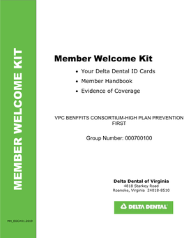 Delta Dental ID Cards  Member Handbook  Evidence of Coverage