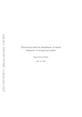 Theoretical Tools for Simulations of Cluster Dynamics in Strong Laser Pulses