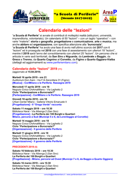 Calendario Dell Calendario Delle “Lezioni”