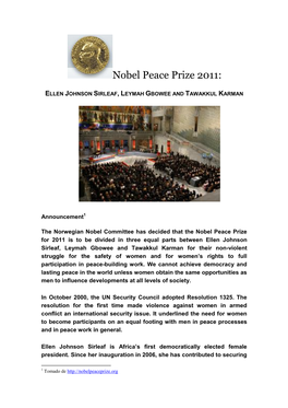 Nobel Peace Prize 2011
