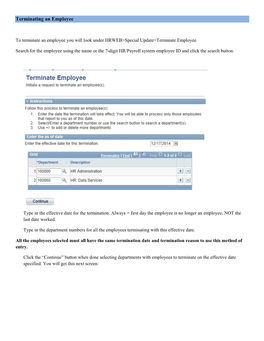 Terminating an Employee