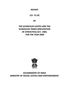 (Prevention of Atrocities) Act, 1989, for the Year 2008 Go