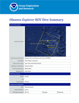 Okeanos Explorer ROV Dive Summary