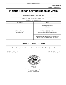 IHB 3001-G Cancels STB IHB 3001-F