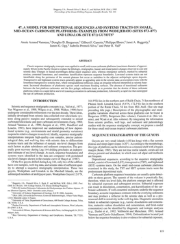 47. a Model for Depositional Sequences and Systems Tracts On