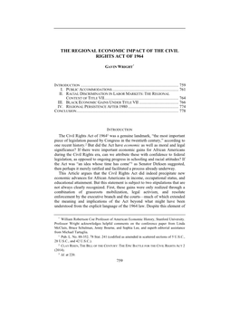 The Regional Economic Impact of the Civil Rights Act of 1964