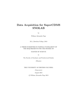 Data Acquisition for Supercdms SNOLAB