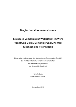 Magischer Monumentalismus