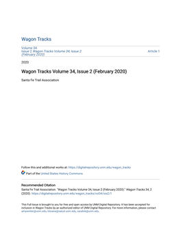 Wagon Tracks Volume 34, Issue 2 Article 1 (February 2020)