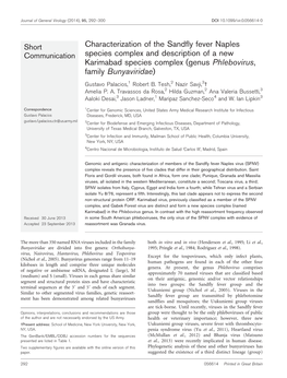 Characterization of the Sandfly Fever Naples Species Complex and Description of a New Karimabad Species Complex