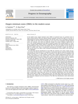 Oxygen Minimum Zones (Omzs) in the Modern Ocean