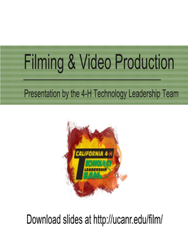 Filming & Video Production