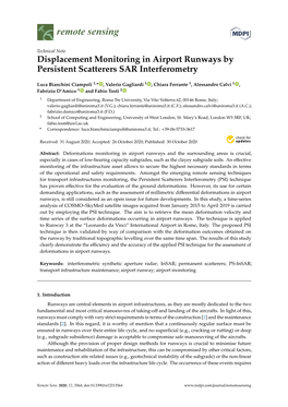 Displacement Monitoring in Airport Runways by Persistent Scatterers SAR Interferometry