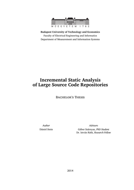 Incremental Static Analysis of Large Source Code Repositories