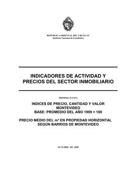 Montevideo Base: Promedio Del Año 1999 = 100