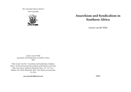 Anarchism and Syndicalism in Southern Africa