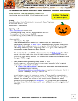 FACC Bulletin October, 2020