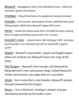 Beowulf's Loyal Soldier, Stayed and Fought Dragon When Rest of Geats