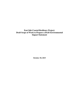 East Side Coastal Resiliency Project: Draft Scope of Work to Prepare a Draft Environmental Impact Statement