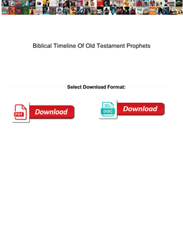 Biblical Timeline of Old Testament Prophets