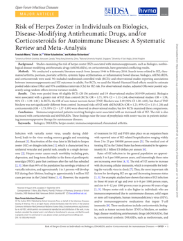 Risk of Herpes Zoster in Individuals on Biologics, Disease-Modifying Antirheumatic Drugs, And/Or Corticosteroids for Autoimmune