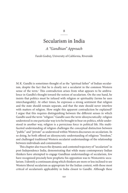 Secularism in India a “Gandhian” Approach