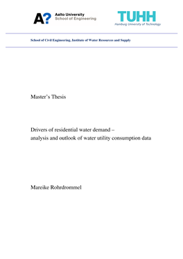Master's Thesis Drivers of Residential Water Demand