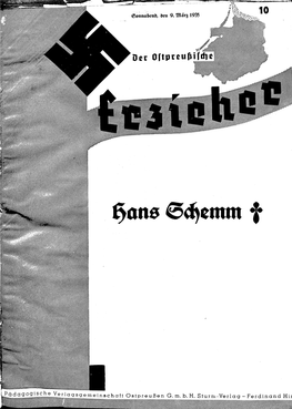 Hans Schemm Das Hauptamt Für Erzieher Unö Öer Nationalsozialistische Lehrerbund Wiömen Ihrem Verstorbenen Reichsamtsleiter Folgenden Nachruf