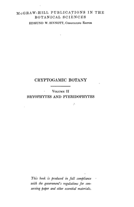 Cryptogamic Botany