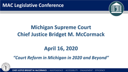 Michigan Supreme Court Chief Justice Bridget Mccormack