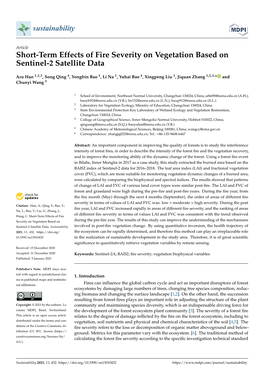 Short-Term Effects of Fire Severity on Vegetation Based on Sentinel-2 Satellite Data