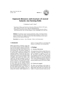 Improved Distances and Structure of Several Galactic Star-Forming Elds