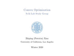 Convex Optimization Scai Lab Study Group