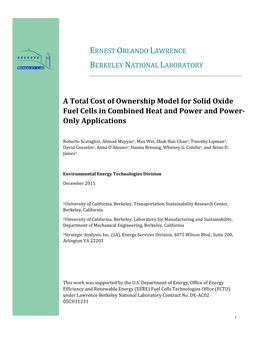 A Total Cost of Ownership Model for Solid Oxide Fuel Cells in Combined Heat and Power and Power- Only Applications