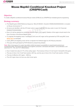Mouse Map4k3 Conditional Knockout Project (CRISPR/Cas9)