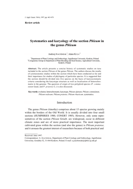 Systematics and Karyology of the Section Phleum in the Genus Phleum