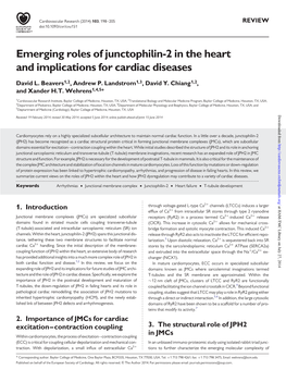 Emerging Roles of Junctophilin-2 in the Heart and Implications for Cardiac Diseases