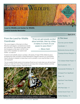 April 2018 Newsletter [PDF 2 MB]Biodiversity Survey with The