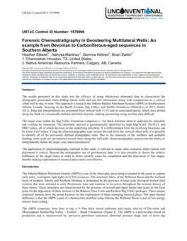 Forensic Chemostratigraphy in Geosteering Multilateral Wells: an Example from Devonian to Carboniferous-Aged Sequences in Southe