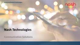 Communication Solutions Mastering Network Technologies Company Profile