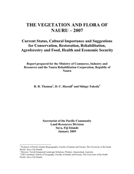 The Vegetation and Flora of Nauru – 2007