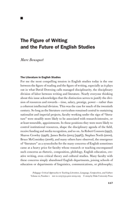 The Figure of Writing and the Future of English Studies