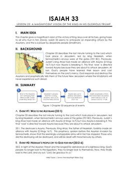Isaiah 33 Lesson 23: a Magnificent Vision of the King in His Glorious Triump
