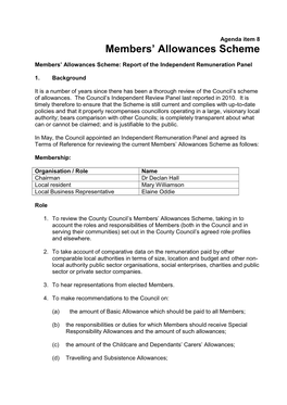 Members' Allowances Scheme