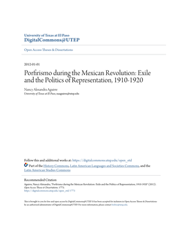 Porfirismo During the Mexican Revolution