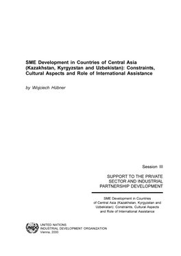 SME Development in Countries of Central Asia