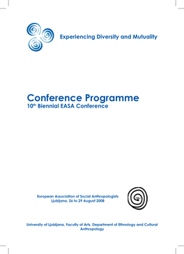 Conference Programme 10Th Biennial EASA Conference
