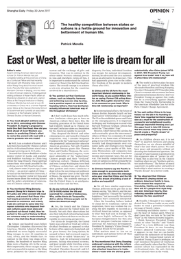 East Or West, a Better Life Is Dream for All