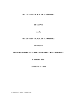 Newtown Sherfield and Silchester Commons Byelaw(PDF)