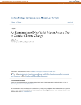 An Examination of New Yorkâ•Žs Martin Act As a Tool To